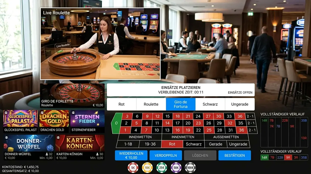 Staxino: Live Dealer Tische
